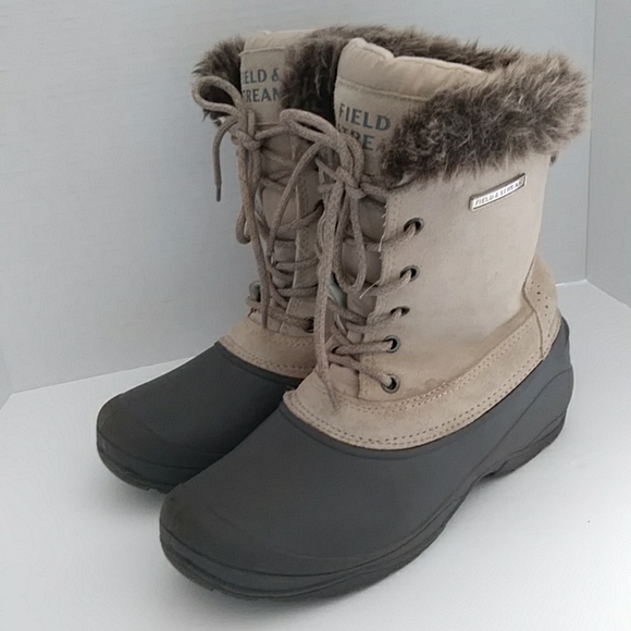 Field & Stream PAC Suede Faux Fur Winter Boots 8 Ivory - Picture 6 of 16